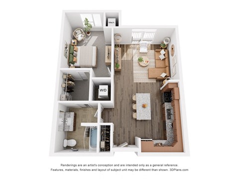 Floor plan for 1 bed, 1 bath, 786 sqft